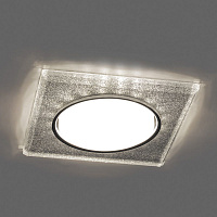 Светильник встраиваемый с белой LED подсветкой Feron CD4040 потолочный GX53 без лампы, серебро,  хром 40517 Светильник встраиваемый с белой LED подсветкой Feron CD4040 потолочный GX53 без лампы, серебро,  хром 40517