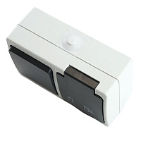 Блок розетка 1-местная с/з+  выключатель 1-клавишный STEKKER, PST16-11-54/10-111-54, серый/графит  32759