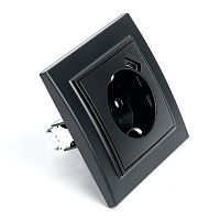 Розетка 1-местная c/з и с USB STEKKER, PST16-9011-03, 250В, 16А, с защитной шторкой, серия Эрна, черный 39480 Розетка 1-местная c/з и с USB STEKKER, PST16-9011-03, 250В, 16А, с защитной шторкой, серия Эрна, черный 39480