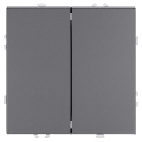 Выключатель 2-клавишный (механизм), СЗК, STEKKER, 250В, 10А, серия Эмили, RSW10-5104-10ZK, платиново-серый, soft touch 50239