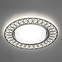 Светильник встраиваемый с белой LED подсветкой Feron CD9913 потолочный GX53 без лампы, матовый белый, хром 32981 Светильник встраиваемый с белой LED подсветкой Feron CD9913 потолочный GX53 без лампы, матовый белый, хром 32981