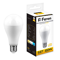 Лампа светодиодная Feron LB-98 Шар E27 20W 175-265V 2700K 25787 Лампа светодиодная Feron LB-98 Шар E27 20W 175-265V 2700K 25787