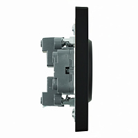 Розетка 2-местная с защитной шторкой, STEKKER,  б/з, 250В, 16А, серия Эмили, RST16-5116-05, черный уголь, soft touch 49851