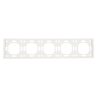 Рамка STEKKER, PFR00-5005-01 5-местная, серия Эмили, белый фарфор, soft touch 49888