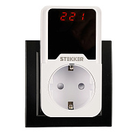 Реле напряжения для розетки регулируемое  STEKKER  VPR-200W, 230В, 16A 50689