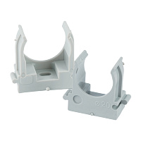 Крепеж-клипса для труб для прямого монтажа STEKKER PMPH20G серая в п/э D20 мм (упаковка 100 шт) 50767