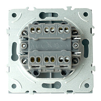 Переключатель 2-клавишный (механизм), STEKKER, 250В, 10А, серия Эмили, RSW10-5107-10, платиново-серый, soft touch 49947