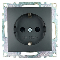 Розетка 1-местная с/з (механизм), STEKKER GLS16-7110-05, 250В, 16А с защитной шторкой, серия Катрин, черный 39610 Розетка 1-местная с/з (механизм), STEKKER GLS16-7110-05, 250В, 16А с защитной шторкой, серия Катрин, черный 39610