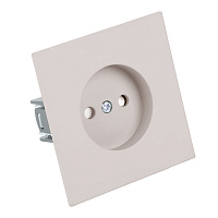 Розетка 1-местная с защитной шторкой (механизм), STEKKER, б/з, 250В, 16А, серия Мия, RST16-3109-08, пудровый жемчуг 50483