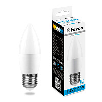 Лампа светодиодная Feron LB-970 Свеча E27 13W 175-265V 6400K 38112 Лампа светодиодная Feron LB-970 Свеча E27 13W 175-265V 6400K 38112