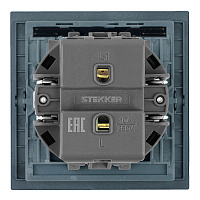 Выключатель 1-клавишный c индикатором (механизм), STEKKER, 250В, 10А, серия Мия, RSW10-3101-05, черный бархат 50445