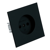 Розетка 1-местная с защитной шторкой (механизм), STEKKER, б/з, 250В, 16А, серия Мия, RST16-3109-05, черный бархат 50453