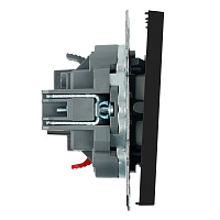 Выключатель 2-клавишный (механизм), СЗК, STEKKER, 250В, 10А, серия Эмили, RSW10-5104-05ZK, черный уголь, soft touch 50247
