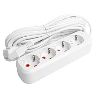 Удлинитель  четырехместный c/з STEKKER HM06-40-07 3x1мм2, 7м, серия Home (У10-429), белый 49389