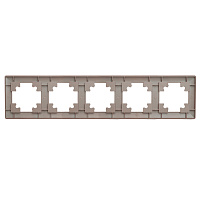 Рамка STEKKER, PFR00-7005-04 5-местная, пластик, серия Катрин, шоколад 39821 Рамка STEKKER, PFR00-7005-04 5-местная, пластик, серия Катрин, шоколад 39821