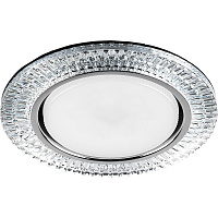 Светильник встраиваемый с белой LED подсветкой Feron CD4033 потолочный GX53 без лампы, прозрачный, хром 32997 Светильник встраиваемый с белой LED подсветкой Feron CD4033 потолочный GX53 без лампы, прозрачный, хром 32997