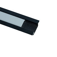 Профиль алюминиевый "встраиваемый" без крепежей, черный, CAB251( в комплекте с матовым экраном, 2 заглушками) FERON