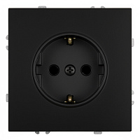 Розетка 1-местная с защитной шторкой с/з (механизм), STEKKER, 250В, 16А, серия Эмили, RST16-5110-05, черный уголь, soft touch 49854